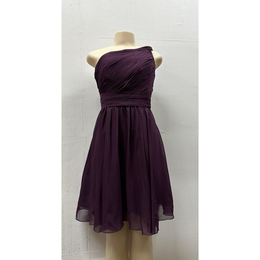 Angelina Faccenda women size 2  elegant purple one shoulder dress